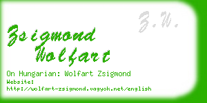 zsigmond wolfart business card